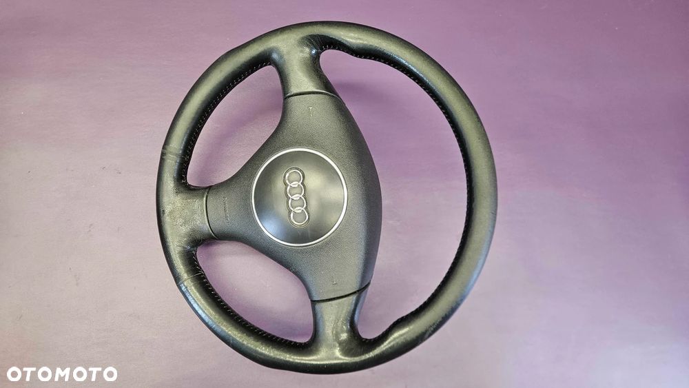 Kierownica Trzy 3 Ramienna Czarna Skóra Soul Air Bag Poduszka Kabel Wtyczka AUDI A4 B6 B7 - 4