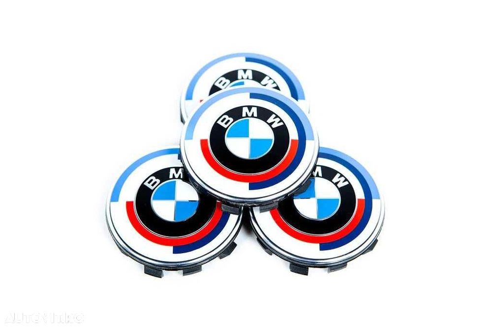 Set 4 Embleme Jante BMW 56mm / 68mm Editie 50 De Ani Capace Roti Sigle - 1
