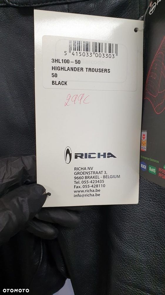 Spodnie Motocyklowe Skórzane RICHA Highlander  Rozmiar 50 (32) - 6