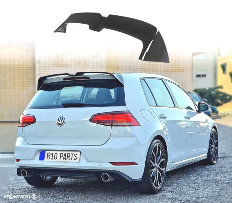 AILERON SPOILER TETO VOLKSWAGEN VW GOLF 7.5 17-20 LOOK OETTINGER PRETO BRILHANTE - 1