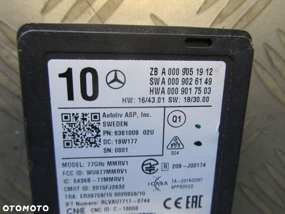 RADAR SENSOR DO MERCEDESA 0009051912 - 2