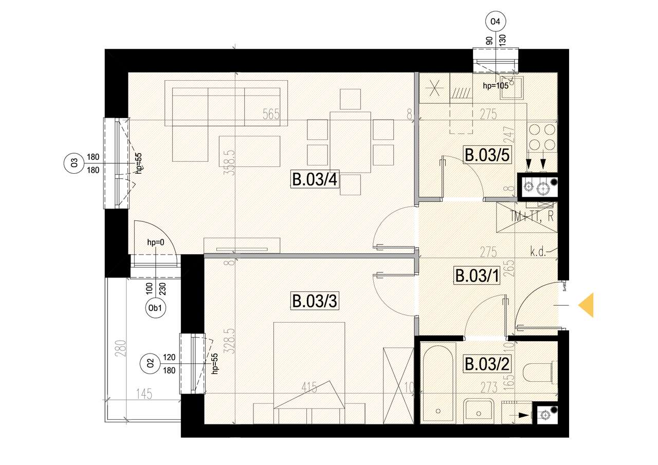 Mieszkanie B3, 55.54 m2, oddzielna kuchnia, komfort blisko Rzeszowa!