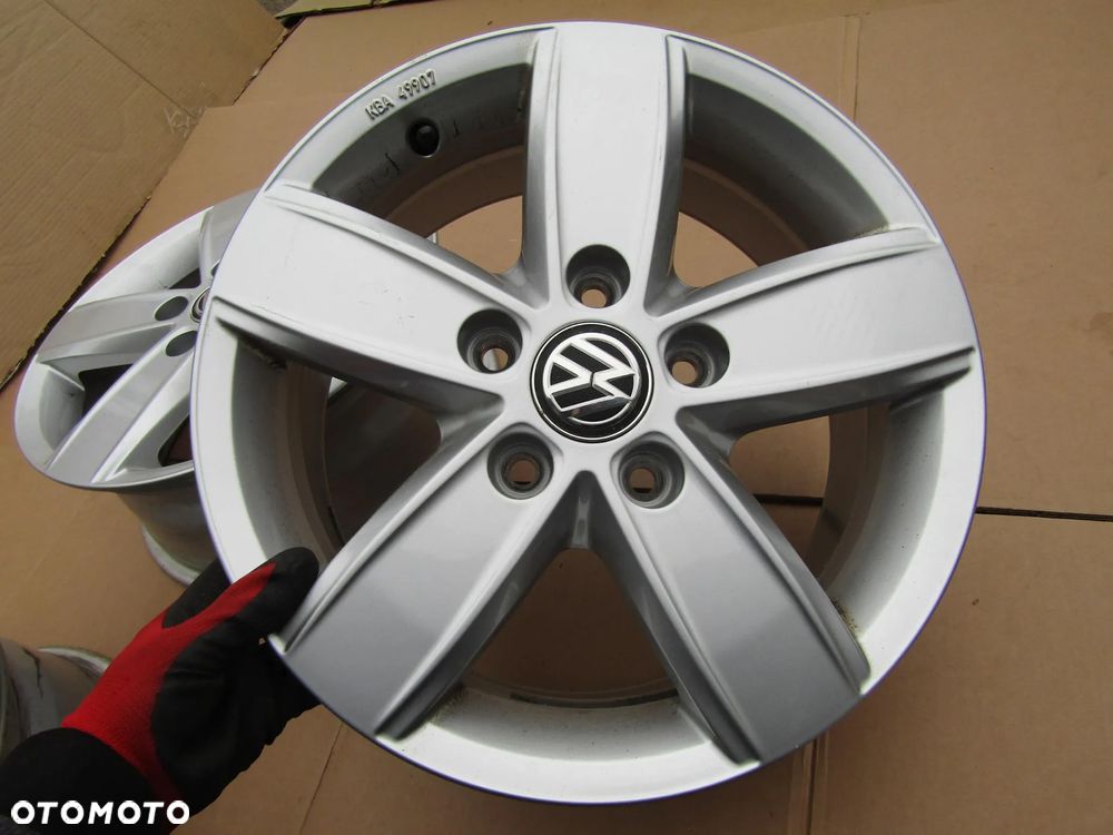 4x Felgi Aluminiowe 16 VW T5 T6 Amarok Caravelle Multivan Transporter 6,5 j 5x120 ET51 piasta 65,1 mm / 7E0071496 / ORYGINALNE - 18