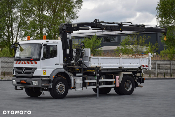 Mercedes-Benz AXOR 1833 / 4x2 / 3 OSOBY / EURO 5 / HDS HIAB 122 B-2 CL / STEROWANIE x2 / WYWROTKA / HYDROBURTA / MANUAL / HAK / NISKI PRZEBIEG / SPROWADZONY