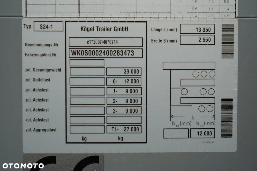 Kögel FIRANKA / STANDARD / DACH PODNOSZONY / - 28