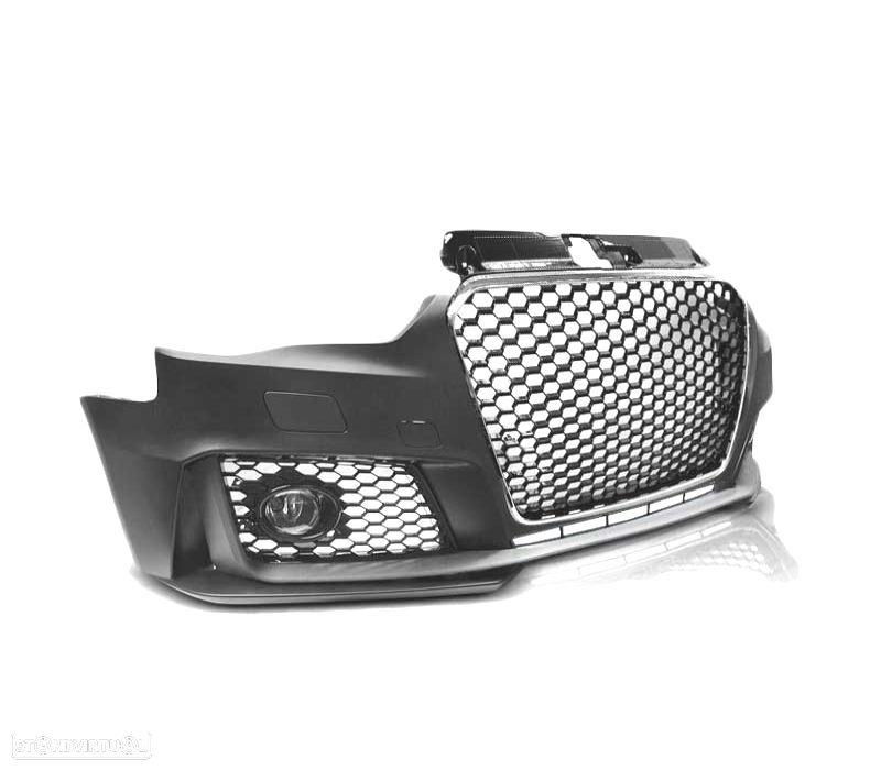 PÁRA-CHOQUES FRONTAL AUDI A3 8V 12-16 LOOK RS3 CROMADO PRETO - 2