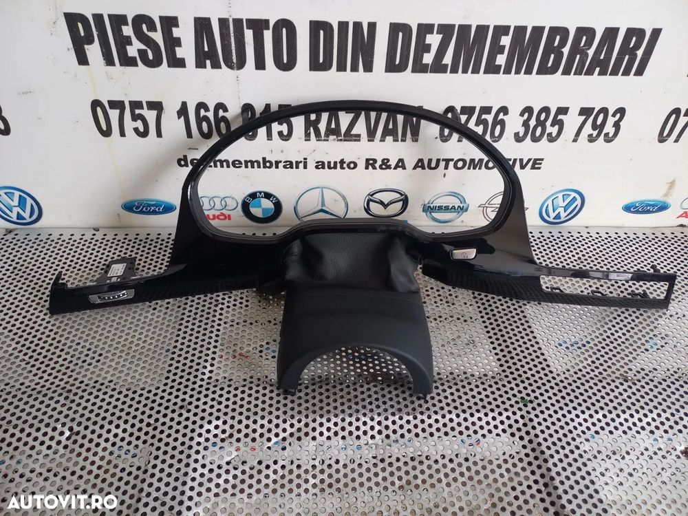 Ornament Rama Ceasuri Bord Negru Lucios Audi A8 4H D4 An 2010-2011-2012-2013-2014-2015-2016-2017 Vo - 5