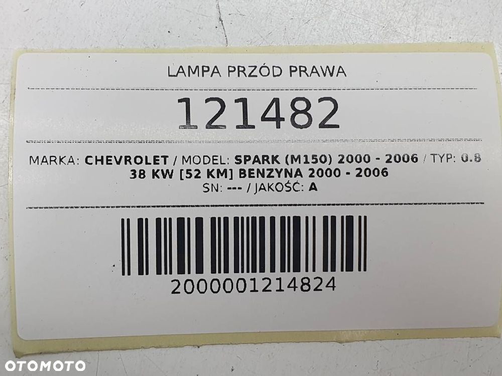 LAMPA PRZÓD PRZEDNIA PRAWA CHEVROLET SPARK I EU - 8