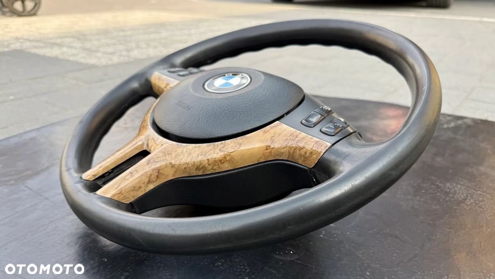 Kierownica Skórzana BMW e46 multifunkcja drewniana E39 E38 x5 E53 - 22