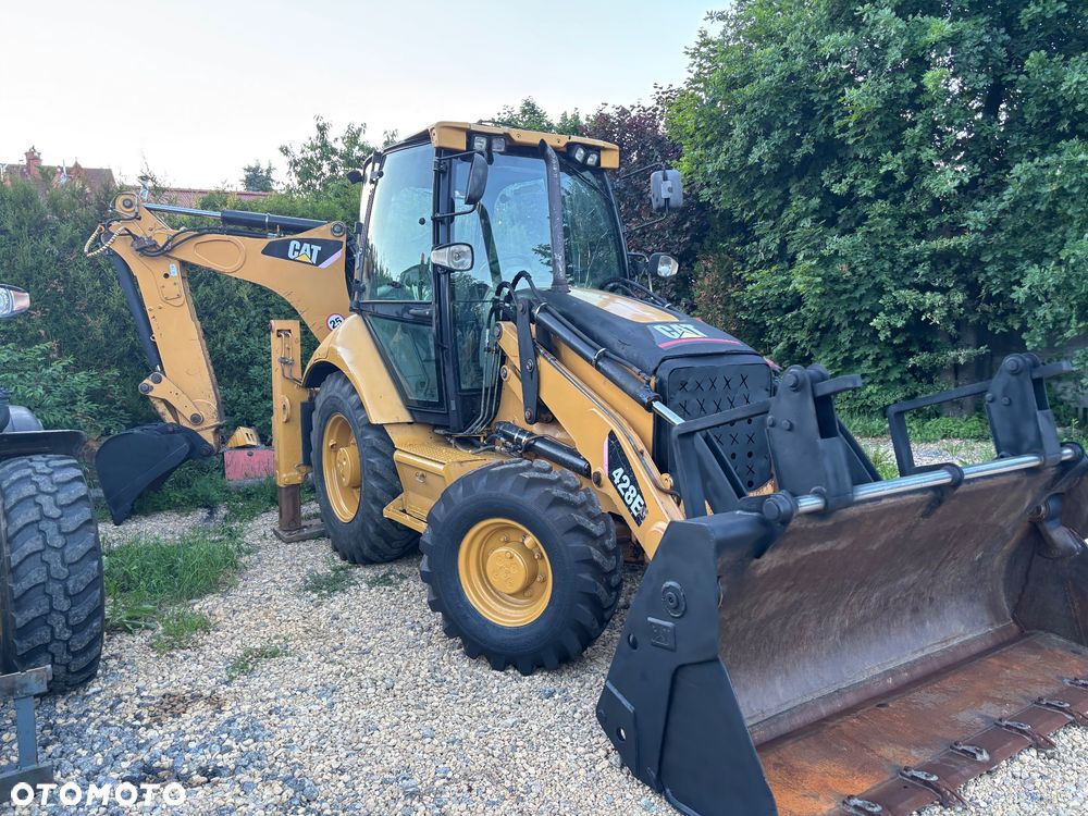 Caterpillar CAT 428E 2008r 4x4 koparko ładowarka teleskop widły rekin - 5