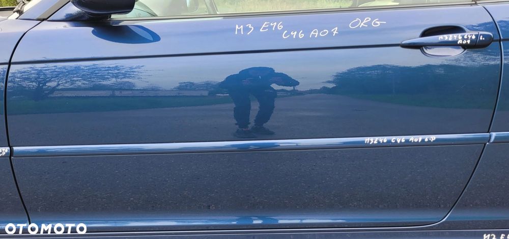 DRZWI LEWE BMW M3 E46 CABRIO COUPE A07 MYSTICBLAU ORG LAKIER