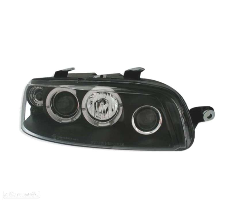 FARÓIS FRONTAIS ANGEL EYES PARA FIAT PUNTO 2 FUNDO PRETO - 2