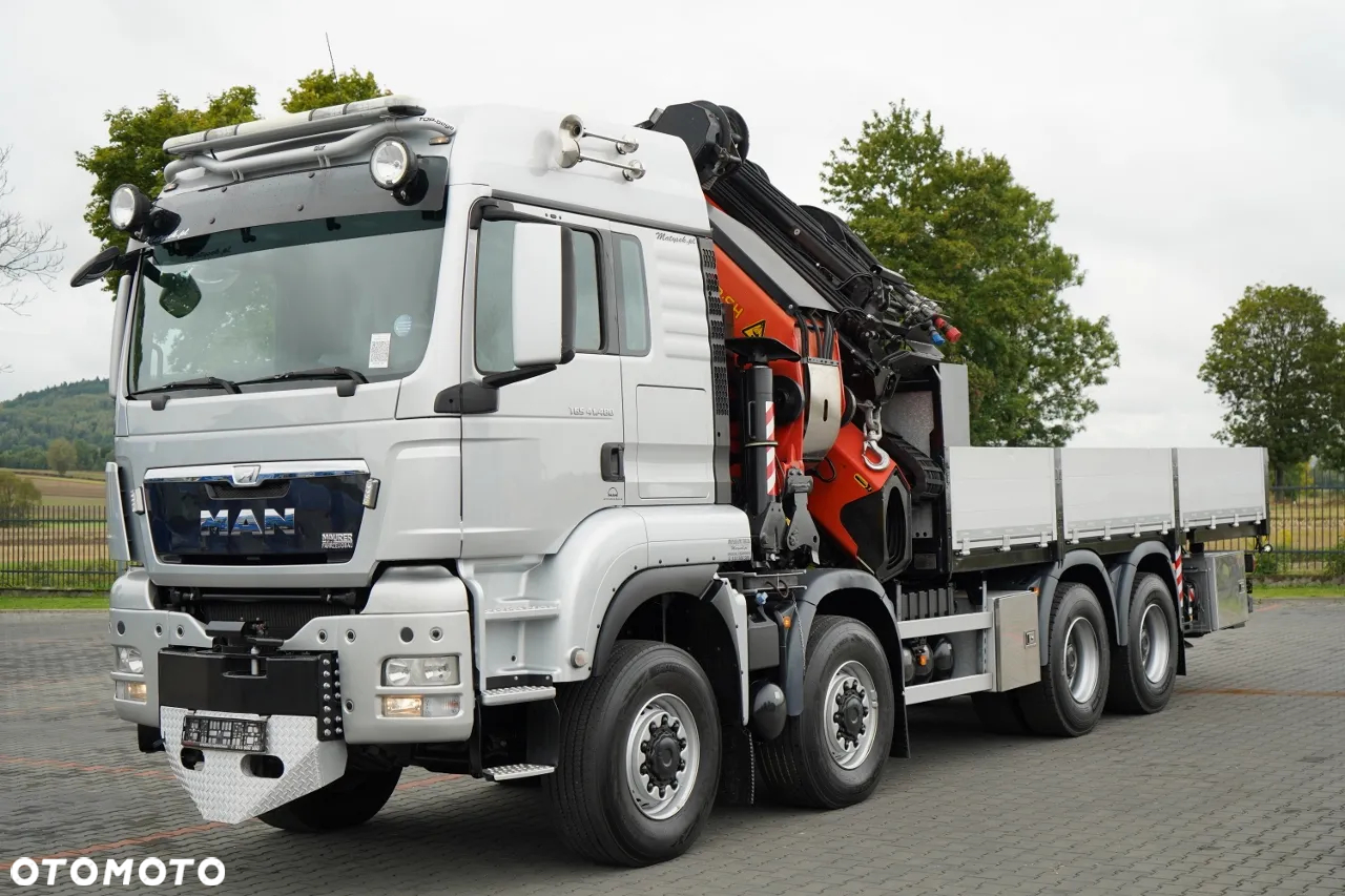 MAN TGS 41.480 / 8X6 / SKRZYNIOWY + HDS PALFINGER PK 92002-SH F + FLY JIB 170 E / WYSIĘG 34 M / MAX UDŹWIG 26 000 KG / STEROWANIE RADIOWE / 5 PODPÓR / 7 FUNKCJI / FULL SERWIS MAN / FULL SERWIS PALFINGER - 9