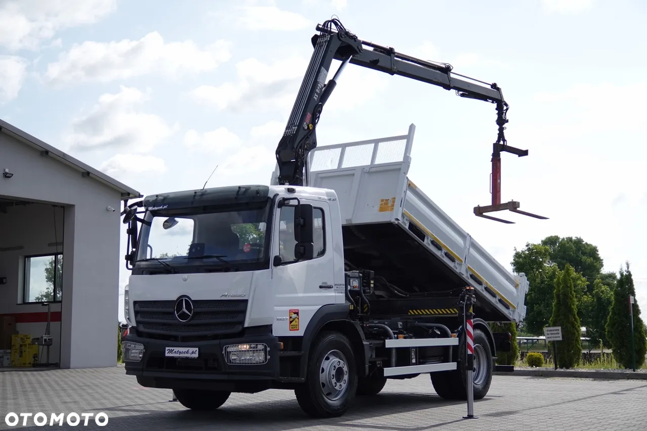 Mercedes-Benz ATEGO 1627 / 4X2 / WYWROTKA  3 STR. + HDS HIAB 099 BS-2 / PILOT / ROTATOR / WIDŁY / OPONY 100% / SPROWADZONY - 4