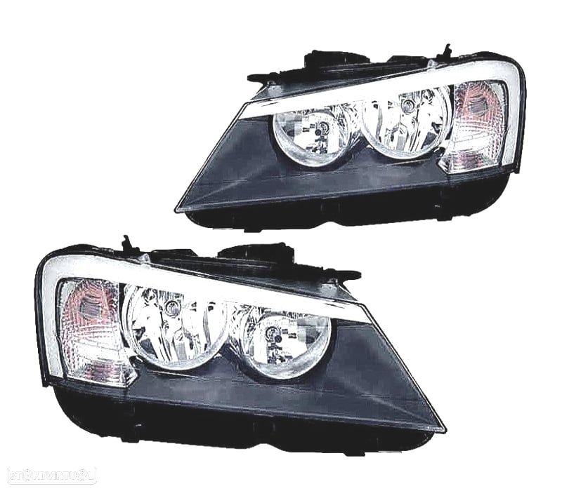 FARÓIS PARA BMW X3 F25 11-13 FUNDO PRETO - 1