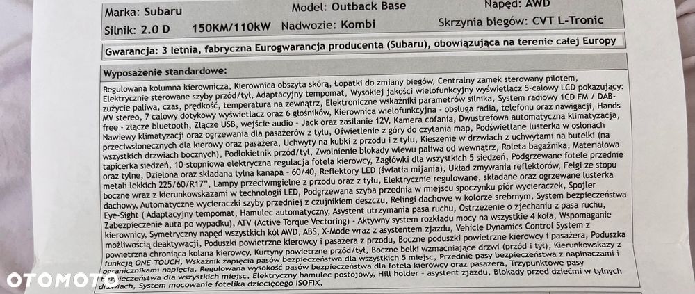 Subaru Outback - 16