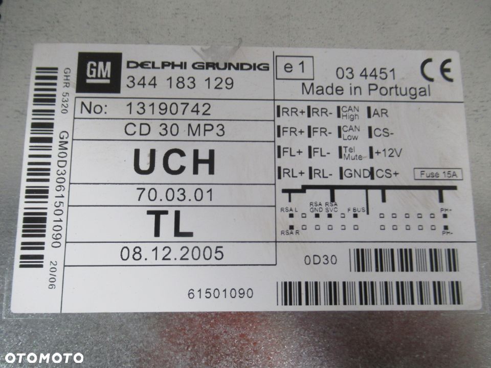RADIO CD WYŚWIETLACZ CD30 MP3 OPEL ASTRA 3 III H 13190742 - 3