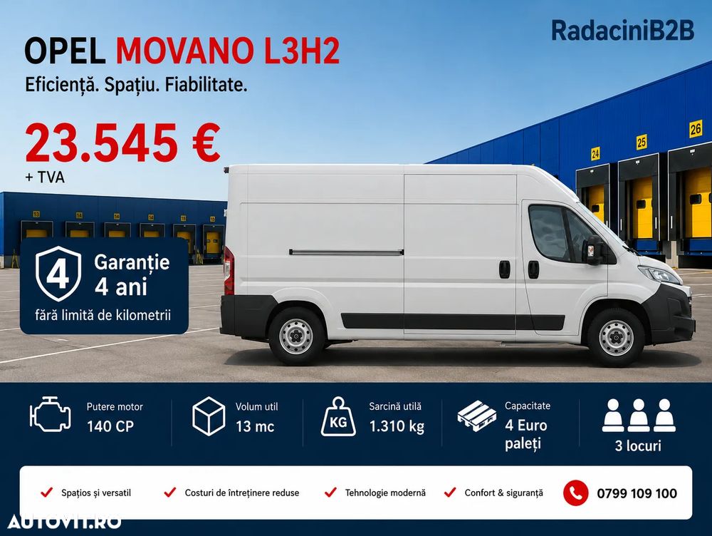 Opel Movano L2H3 VAN volum - 13 mc - 1.310 kg sarcina utila - 5