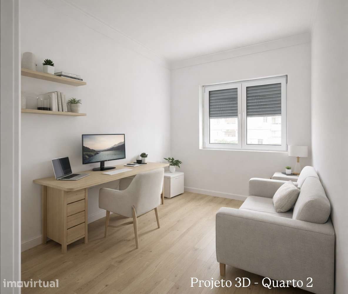 Exclusivo Almada T2 Totalmente Renovado com Quintal de 135m² e Varanda - Grande imagem: 4/4