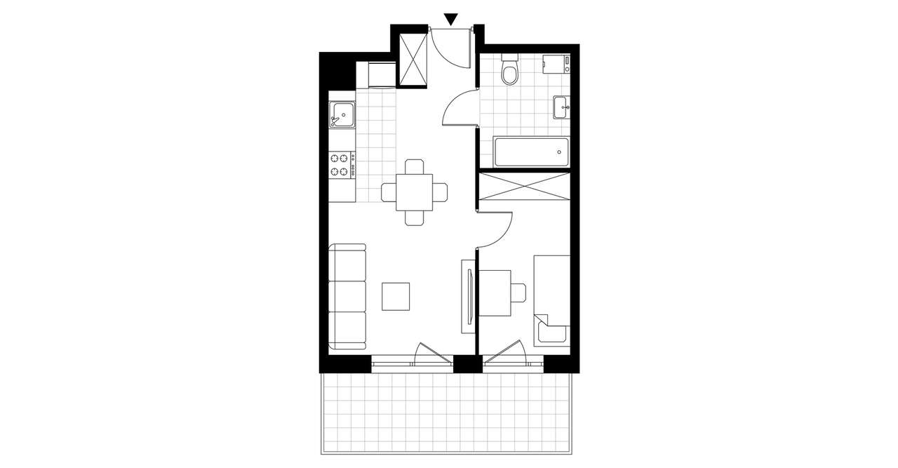 2-pokojowe mieszkanie 34m2 + balkon 9,13m2 - Pełny obrazek: 3/7