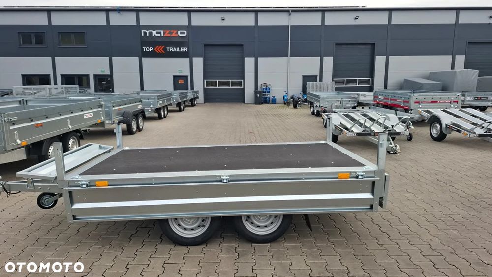 Neptun DOSTAWA! Przyczepa platforma wym. 263x145x30cm koła pod spodem N7-263 2 BaseLine, wszystkie burty DEMONTOWALNE, DMC 750kg GN87 - 18