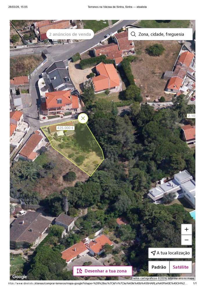 Terreno urbano de 700m² com projeto aprovado. Carrascal de Sintra - Grande imagem: 3/3