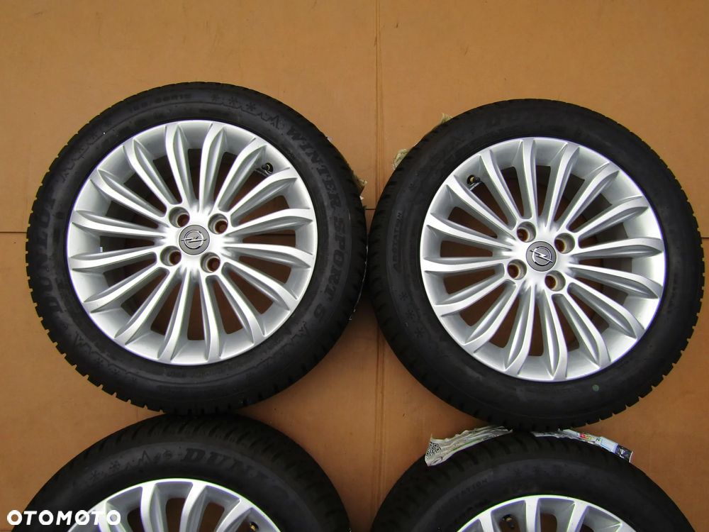 4x Felgi Aluminiowe Koła 16 Opel Adam Astra H Corsa D E Meriva Combo C Karl Chevrolet Aveo Fiat Grande Punto Evo 6,5 j ET40 + Opony 195/55 16 Dunlop Zimowe + Czujniki TPMS - 5