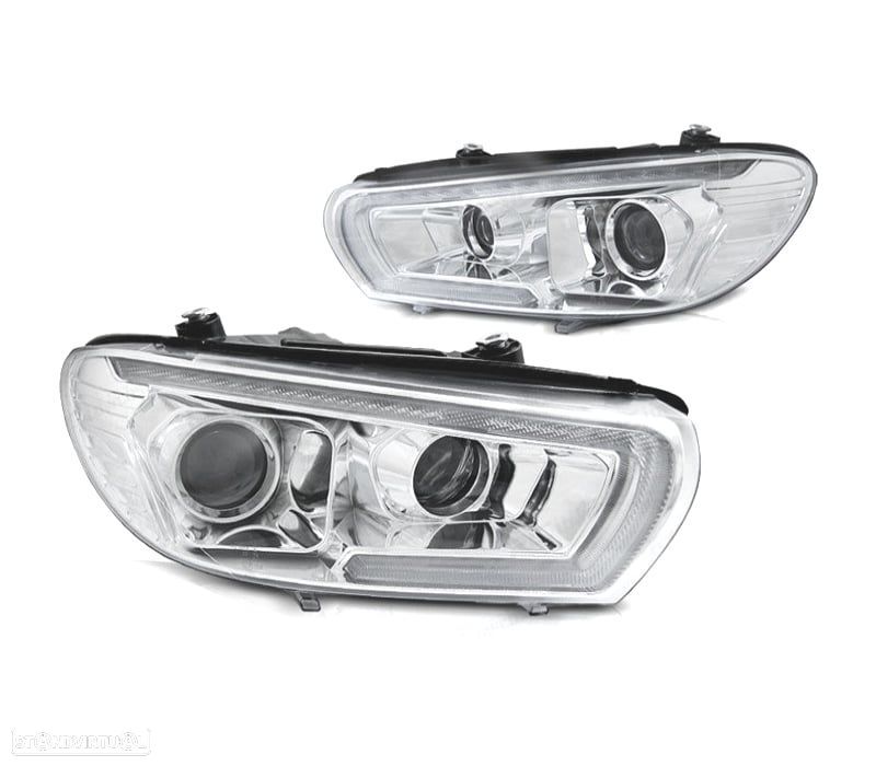 FARÓIS XENON PARA VOLKSWAGEN VW SCIROCCO 08-14 LED CROMADO - 1