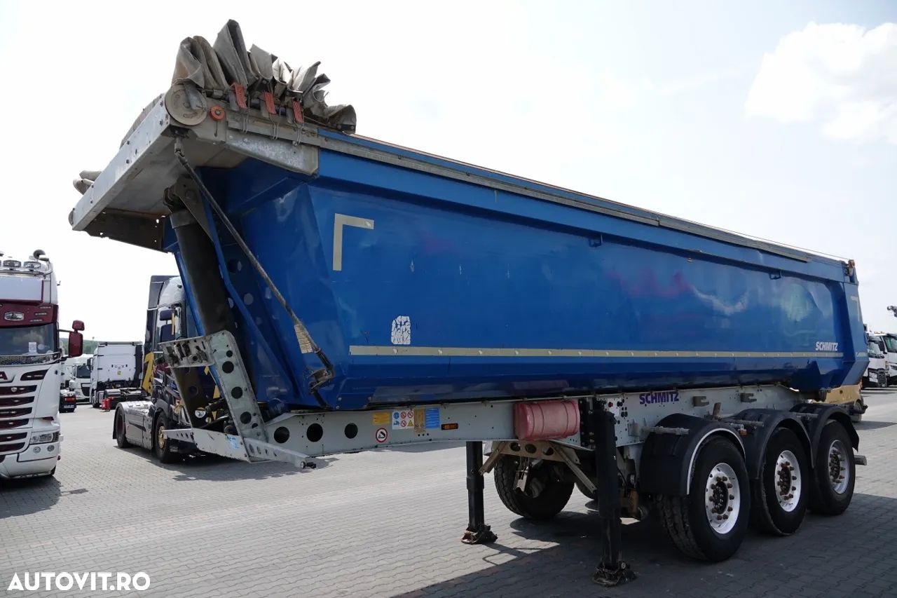 Schmitz Cargobull BASCULATOR SCHMITZ / 24 mc / JUGĂ DE OȚEL / AXĂ DE RIFAT / PRELAȚĂ AUTOMATĂ / CAMERA DE MARCHAR / IMPORTAT - 1