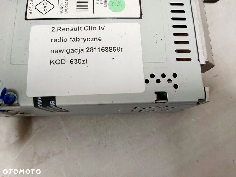 RENAULT CLIO 4 IV RADIO FABRYCZNE NAWIGACJA KOD 281153868R - 8