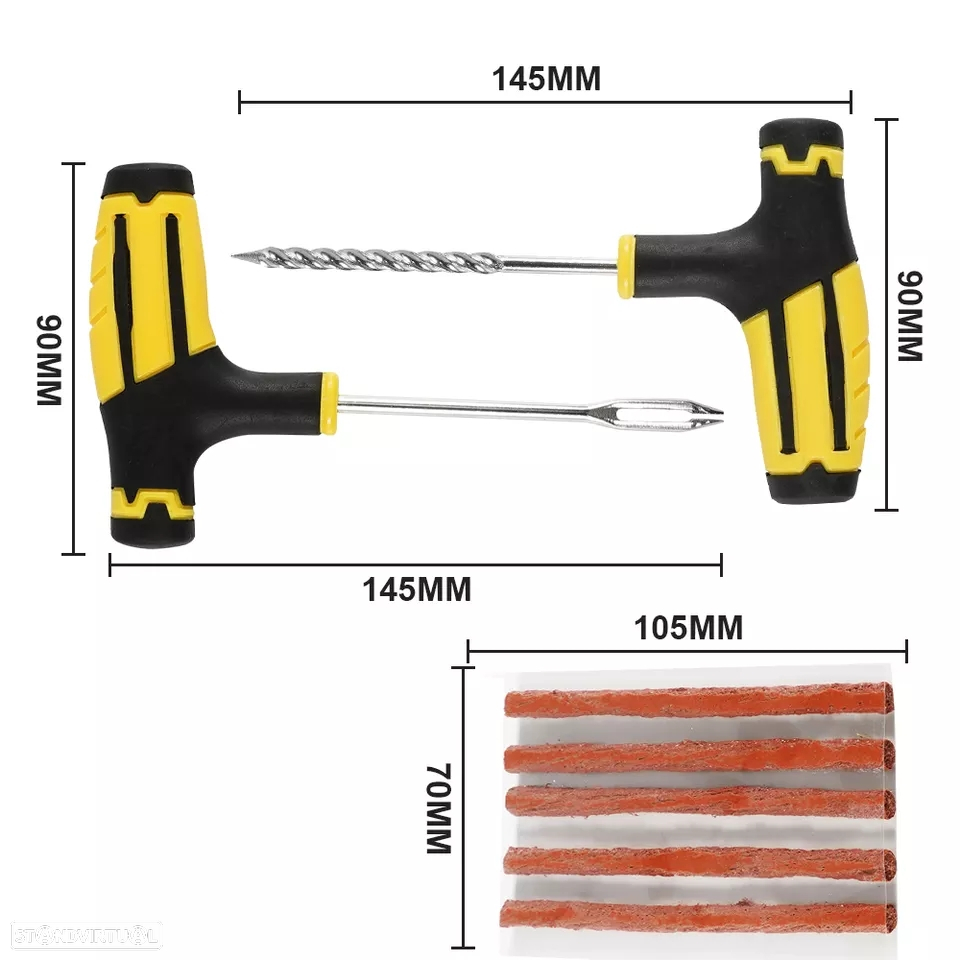 Kit Ferramentas Remenda Pneus - 40 Tacos + Estojo arrumação - 5