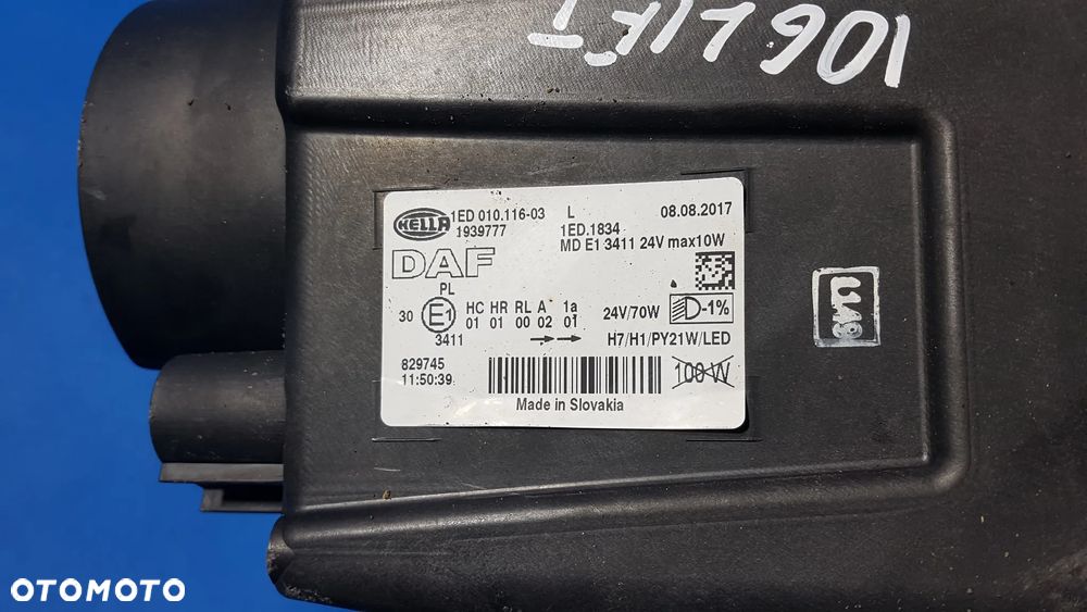 REFLEKTOR LAMPA LEWA DAF XF 106 , CF EURO 6 LIFT 1939777 - 5