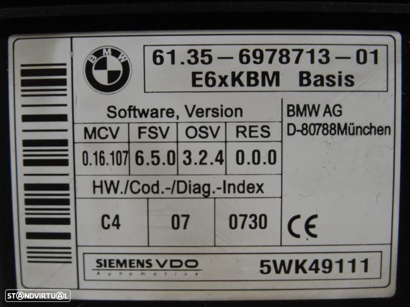 Módulo Eletrónico Bmw 5 (E60)  6978713 / 5Wk49111 - 2