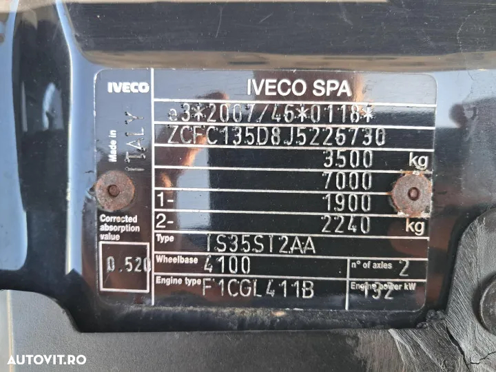 Iveco daily 35s18 3.0d 180cp prelata si cabina de dormit - 30