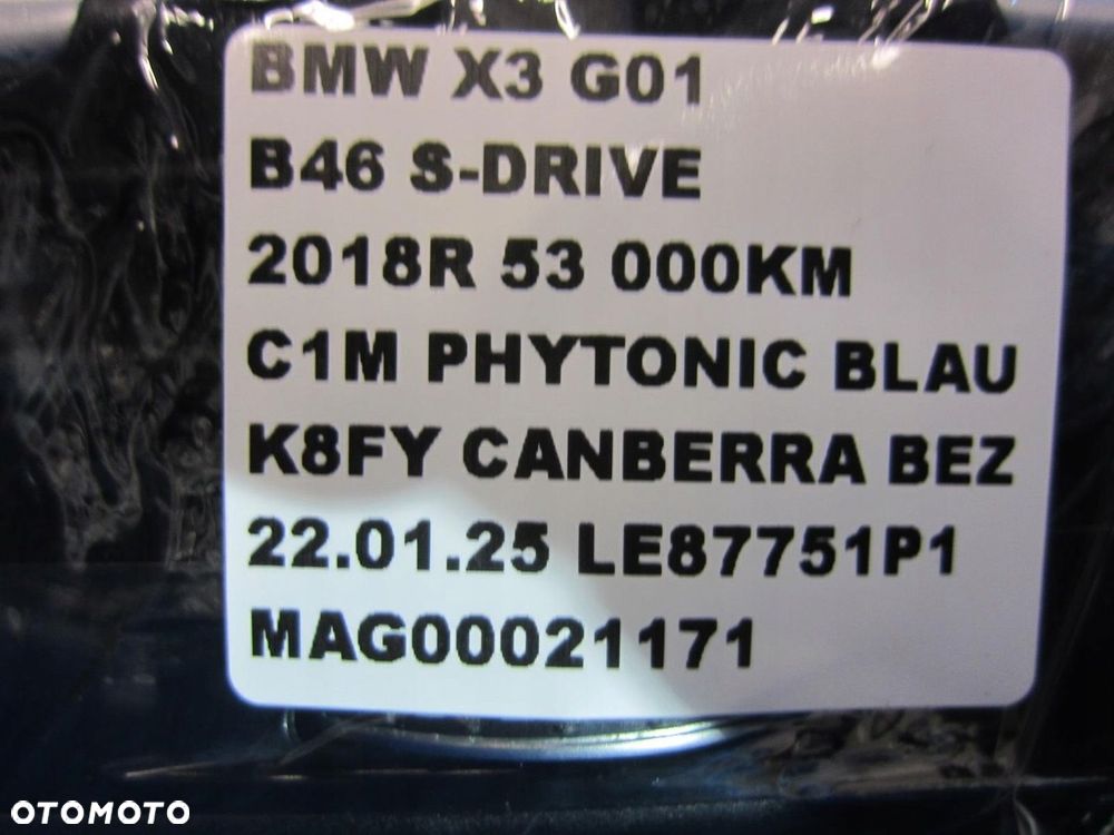 BMW X3 G01 X4 OSŁONA KONSOLI ŚRODKOWEJ TYŁ NAWIEW CANBERRABEIGE 51166823206 - 12