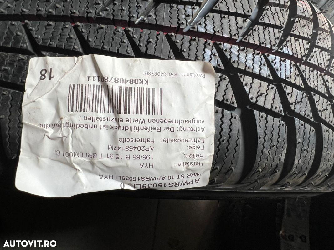 vând set jante tablă Hyundai I30 pe 15” cu anvelope noi de iarnă - 6