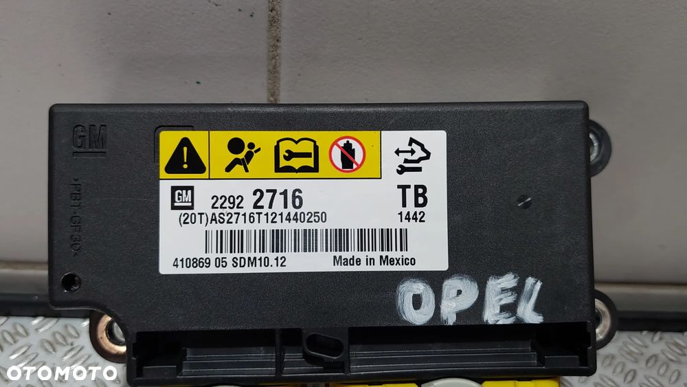 MODUŁ SENSOR AIR BAG OPEL INSIGNIA R2012 NR 22922716 - 2