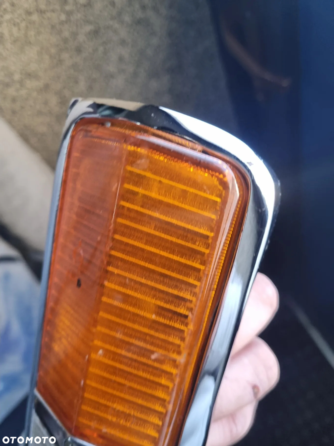 Lampy przód kierunkowskazy chrom stary typ Fiat 125p komplet - 11