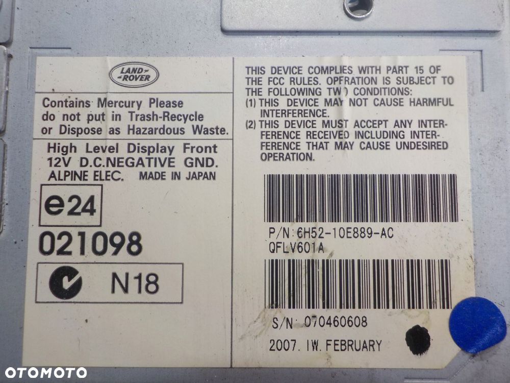LAND ROVER FREELANDER II 2.2 TD4 07r wyswietlacz 6H52-10E889-AC - 8