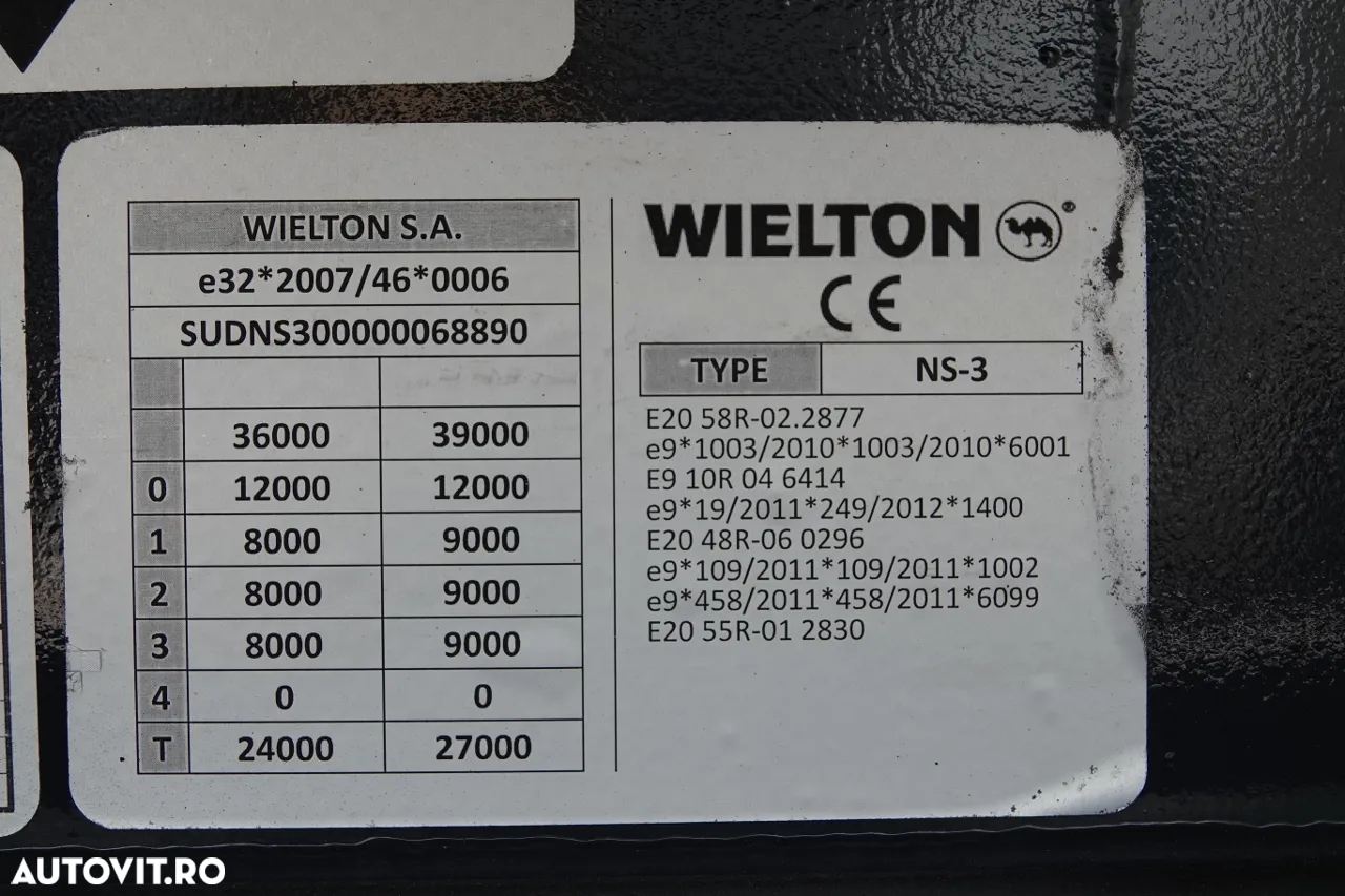Wielton PERDEA WIELTON / CUTIE DE OȚEL - 9 M / CUTIE DE BOBINA / AXIE DE RIFAT / SAF / PUȚIN UTILIZAT - 25