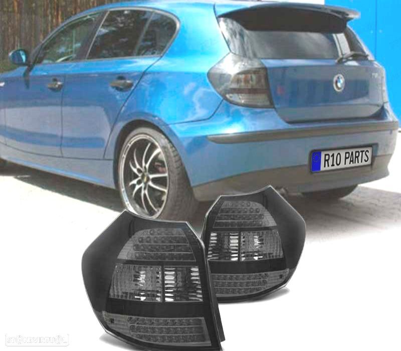 FAROLINS TRASEIROS LED BMW E87 04-07 CROMADO ESCURECIDO - 1