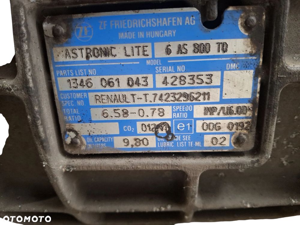 SKRZYNIA BIEGÓW AUTOMAT ZF 6AS800 RENUALT GAMA D,VOLVO FL EURO 6 - 2