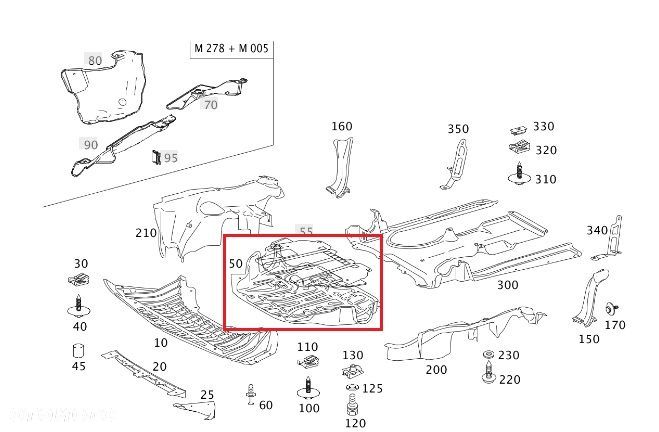 MERCEDES W221 CL W216 Plyta oslona silnika dolna OE - 2