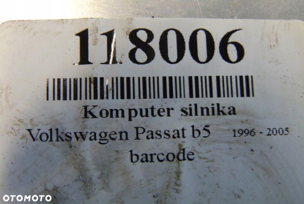 VOLKSWAGEN PASSAT B5 LIFT 2.0AJT BENZYNA SEDAN KOMPUTER SILNIKA 3B0907557R - 5
