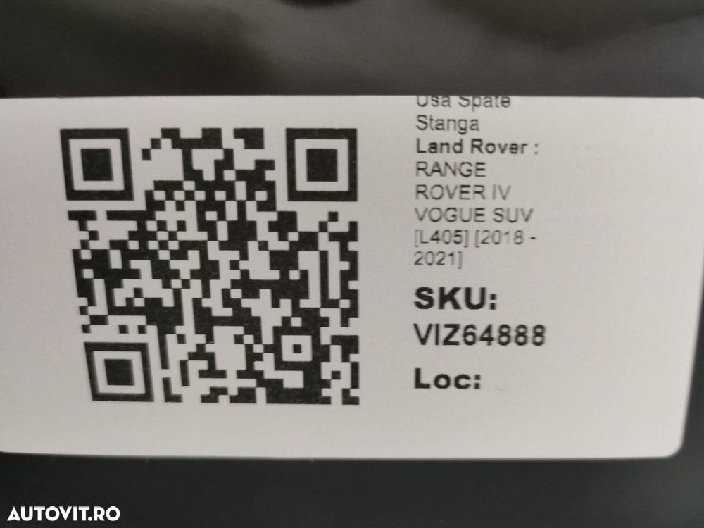 Usa Spate Stanga Land Rover  RANGE ROVER IV VOGUE SUV [L405] 2018 2019 - 8