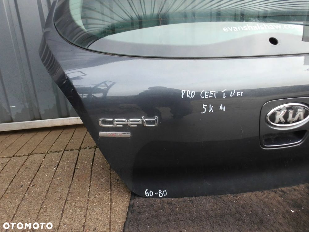 KLAPA BAGAŻNIKA KIA PRO CEED I LIFT 3 DRZWI 2011r. SZARA 5K ORYGINAŁ - 2