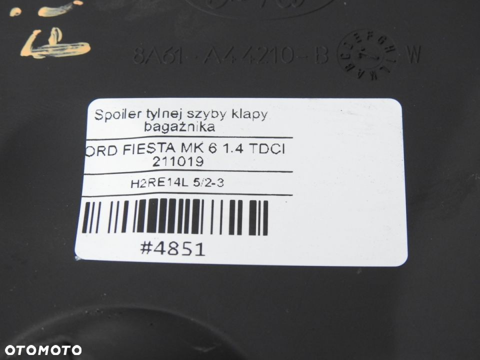 LOTKA SPOJLER KLAPY TYŁ D9 FORD FIESTA MK7 - 7
