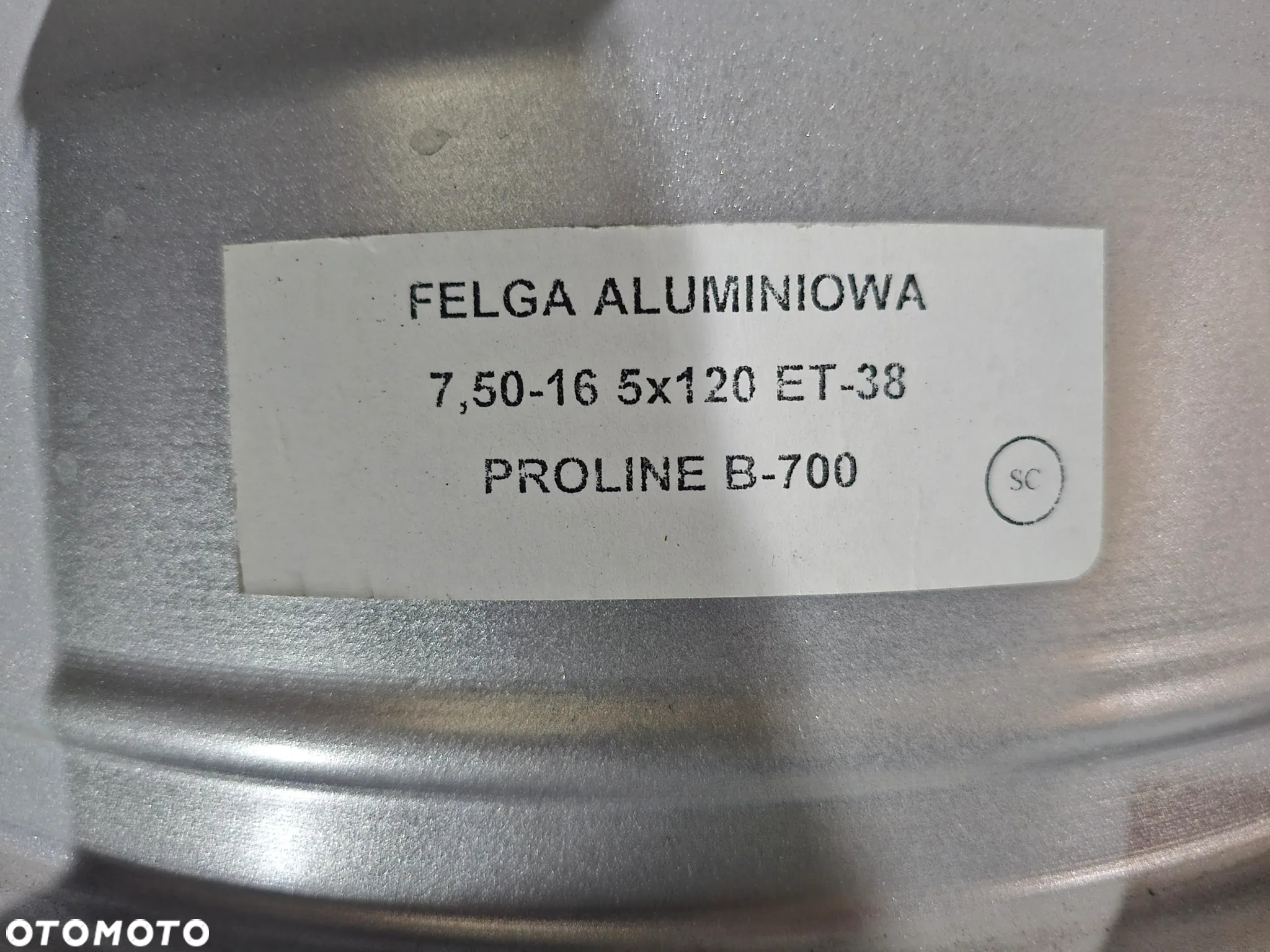Felgi Aluminiowe 7,5-16 5x120x72,4 ET-38 PLW PROLINE B700 A006 (NOWE) - 5