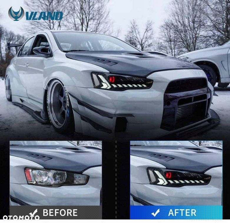 Reflektory Lampy kpl Vland Full LED Tuning Black Mitsubishi Lancer VIII 8 - 11