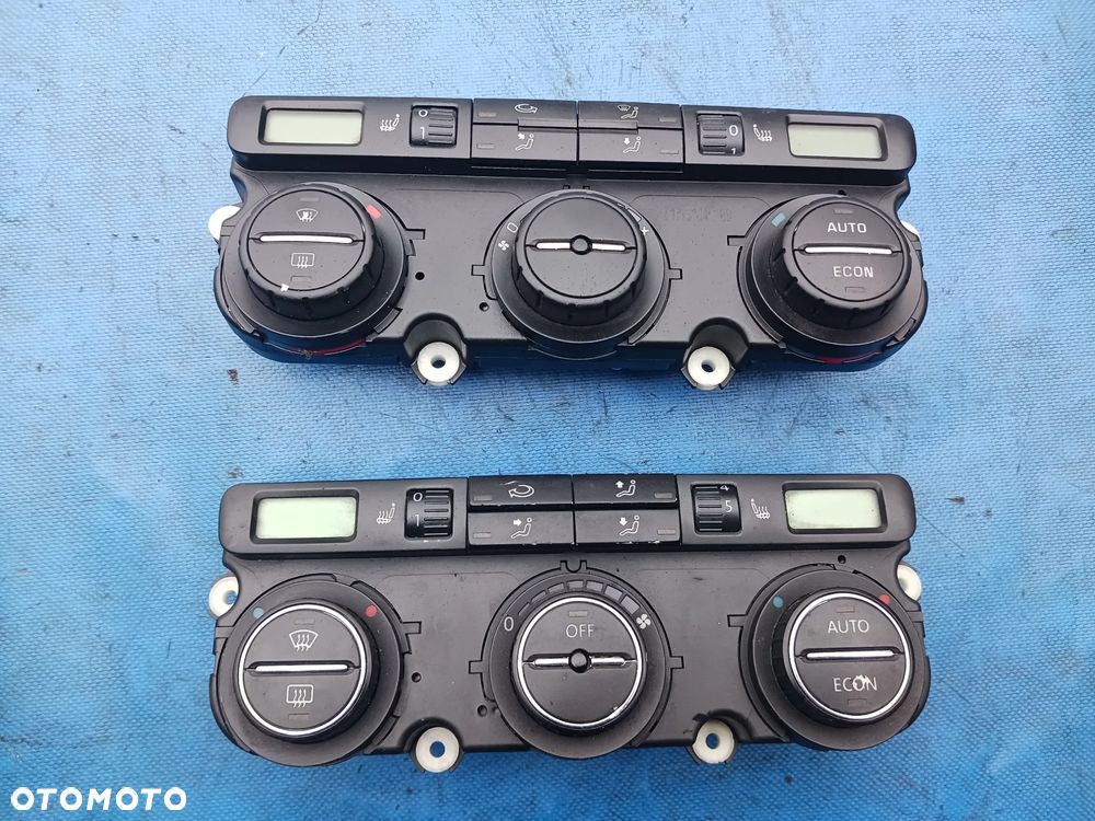 Panel klimatyzacji Volkswagen Golf 5 V Passat B6 Jetta Touran Tiguan Skoda Octavia II 2 Superb Yeti Seat klimatyzacji ogrzewania nawiewu sterowanie ogrzewaniem panel srodkowy grzane fotele regulacja grzania foteli - 1